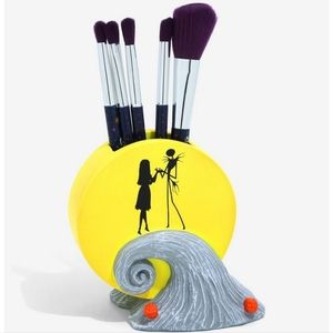*NIB* Disney Nightmare Before Christmas Jack & Sally Makeup Brush Set w/ Holder
